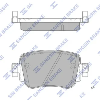 Колодки гальмівні задні Audi Q3 (13-), VW Golf VII (12-) HI-Q SANGSIN SP1900