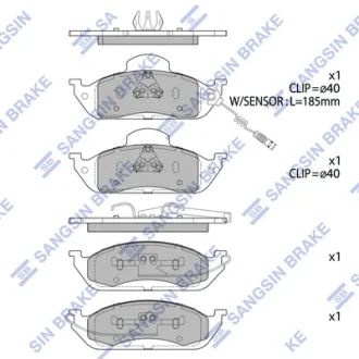 Колодки гальмівні передні MB ML230 (W163) 98-05,MB ML320 (W163) 98-02 HI-Q SANGSIN SP1923
