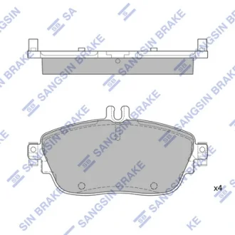 Колодки гальмівні передні MB A180 (W176) (12-), B180 (12-), B200 (12-) HI-Q SANGSIN SP1966