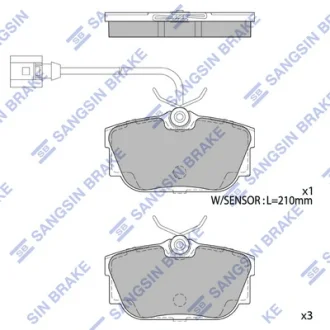 Колодки гальмівні задні VW Transporter IV (70XA) (-03) HI-Q SANGSIN SP1984