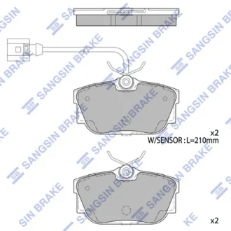Колодки гальмівні задні Ford Galaxy (WGR) (-06), VW Sharan (7M9,7M9,7M6) (-10) HI-Q SANGSIN SP1984A