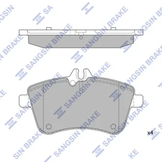 Колодки гальмівні передні MB A (W169) (04-), B180 (W245) (05-) HI-Q SANGSIN SP1989