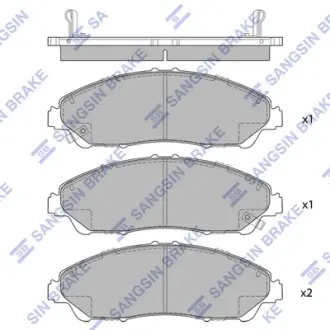 Колодки гальмівні дискові (комплект 4 шт) SANGSIN SP1995