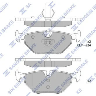Колодки гальмівні задні (дискові) BMW 3 (-05), 5 (01-), SAAB 9-5 (YS3E) (-09)  HI-Q SANGSIN SP2162