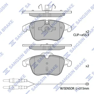 Колодки гальмівні передні Citroen C5 III (08-), Peugeot 407 (08-) HI-Q SANGSIN SP2207A
