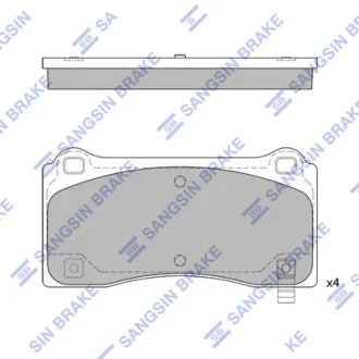 Колодки гальмівні передні Tesla MODEL 3  HI-Q SANGSIN SP2824