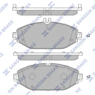 Колодки гальмівні передні MB C180 BlueTEC (14-), MB C200 (W205) (13-) HI-Q SANGSIN SP4001