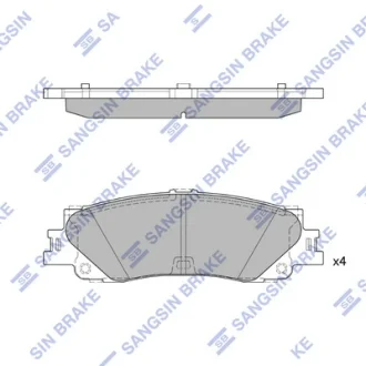 Колодки гальмівні дискові (комплект 4 шт) SANGSIN SP4039