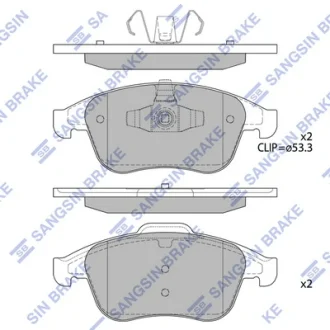 Колодки гальмівні передні Renault Laguna (07-), Scenic III (09-)  HI-Q SANGSIN SP4055