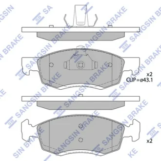 Колодки гальмівні передні Renault Logan (04-) HI-Q SANGSIN SP4099