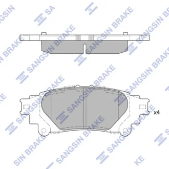 Колодки тормозные задние Lexus IS250 (13-), Prius (11-) SANGSIN SP4131