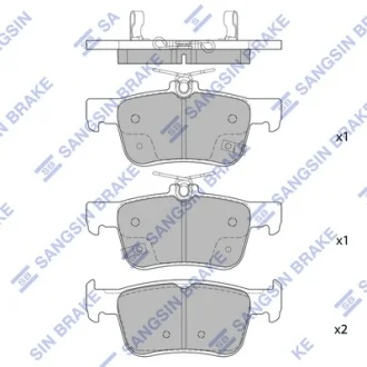 Колодки тормозные задние Honda Accord (18-) SANGSIN SP4315