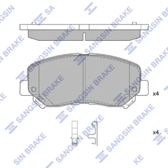 Колодки тормозные передние Dodge Dart (13-) SANGSIN SP4322