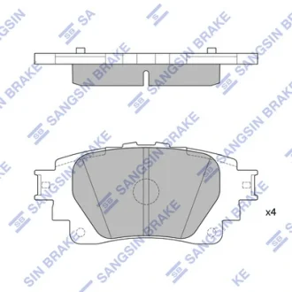 Колодки гальмівні задні Toyota Corolla (19-) HI-Q SANGSIN SP4341