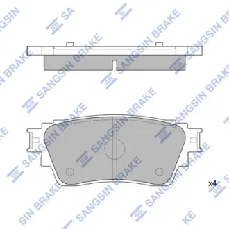 Колодки гальмівні дискові (комплект 4 шт) SANGSIN SP4350