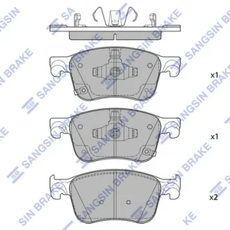 Колодки гальмівні дискові (комплект 4 шт) SANGSIN SP4444