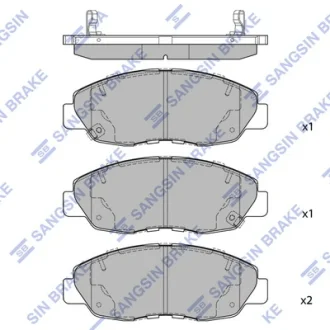 Колодки гальмівні передні Honda Civic (12-) HI-Q SANGSIN SP4478