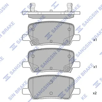 Колодки гальмівні задні Tesla MODEL X, Tesla MODEL S HI-Q SANGSIN SP4480