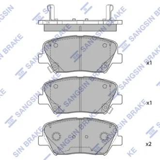 Колодки гальмівні передні Hyundai Nexo (19-) HI-Q SANGSIN SP4488