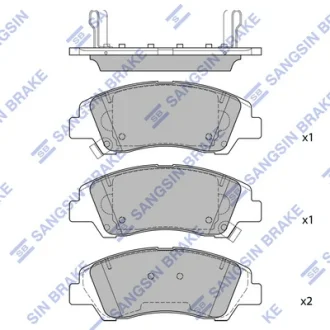 Колодки гальмівні передні Hyundai i10 (14-)  HI-Q SANGSIN SP4492