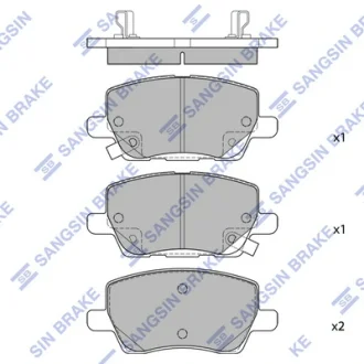 Колодки гальмівні передні Chevrolet Cruze (18-), Sonic (18-) HI-Q SANGSIN SP4493