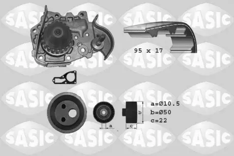 Водяной насос + комплект зубчатого ремня SASIC 3904006
