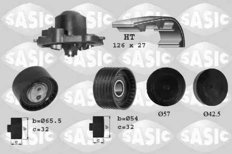 Водяной насос + комплект зубчатого ремня SASIC 3904008