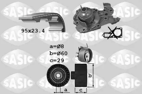 Водяной насос + комплект зубчатого ремня SASIC 3904010