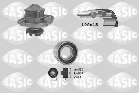 Водяной насос + комплект зубчатого ремня SASIC 3906014