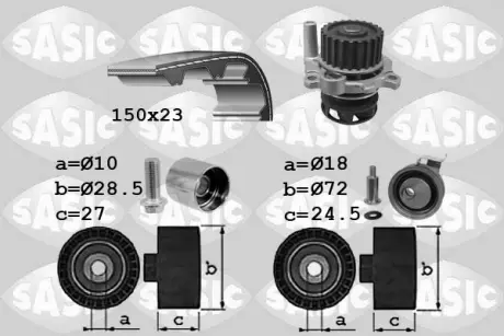 Водяной насос + комплект зубчатого ремня SASIC 3906064