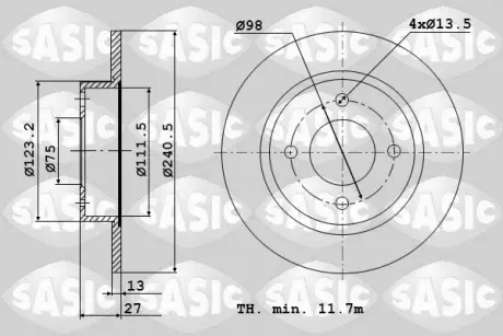 Тормозной диск SASIC 6004250J