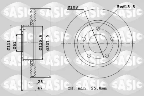 Тормозной диск SASIC 6104007