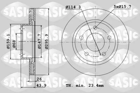 Диск тормозной SASIC 6104020