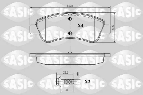 Колодки дискового тормоза SASIC 6210012