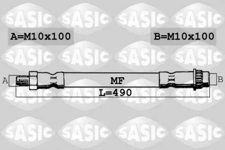 Шланг торм. передний (490 мм) SASIC 6600007