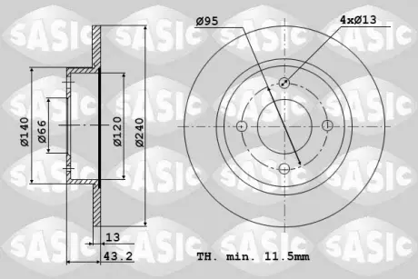 Тормозной диск SASIC 9004368J
