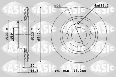 Тормозной диск SASIC 9004822J
