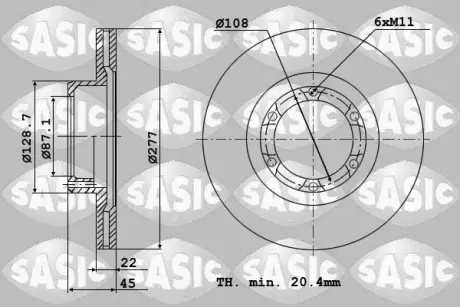 Тормозной диск SASIC 9004849J