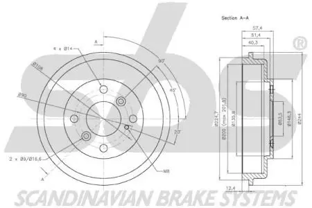 Тормозной барабан SBS 1825252547