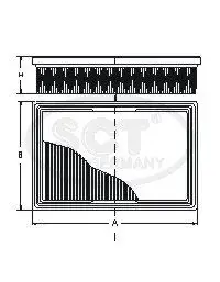 Фільтр повітряний Audi A1 (8X)/A3 (8P)/A3 (8VA/8VS/8V7)/Q2 (GA)/Q3 (8U) (SB 2381) SCT SCT-GERMANY SB2381