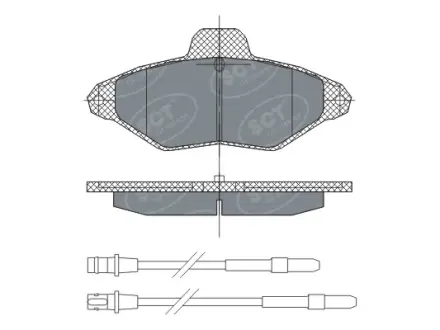 Комплект тормозных колодок, дисковый тормоз SCT-GERMANY SP293PR