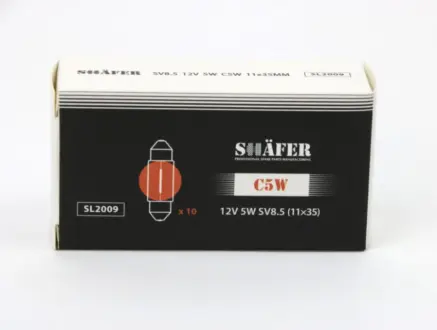 Лампа 12V C5W 5W SV8.5-8 (11x35) SHAFER SL2009