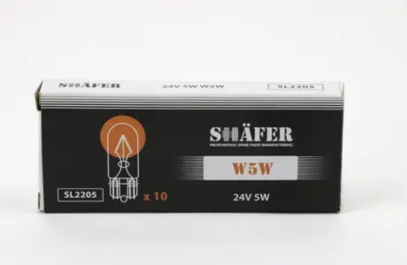 Лампа накалювання 24V 5W W5W SHAFER SL2205
