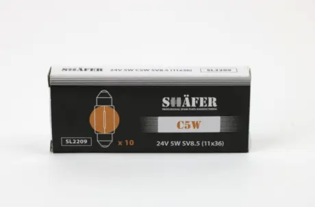 Лампа C5W 24V 5W SV8,5 (11x36)  SHAFER SL2209