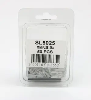 Запобіжник Mini 25A (пластикова упаковка по 50шт) SHAFER SL5025