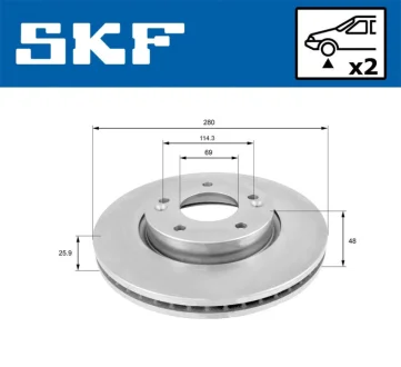 HYUNDAI диск гальмівний передн. Tucson, Sonata 04-, Kia Magentis SKF VKBD80029V2