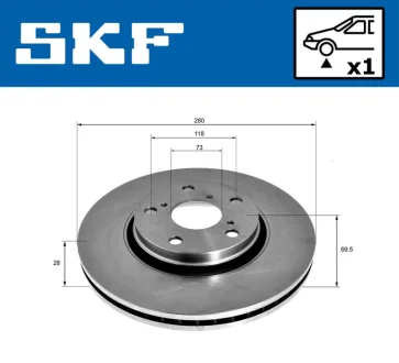 CITROEN диск гальмівний передн.Jumper,Fiat Ducato,Boxer 06- SKF VKBD80077V1