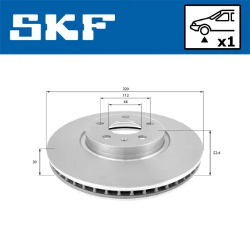 AUDI диск гальмівний передній 320mm A4/A5/A6/Q5 08- SKF VKBD80178V1