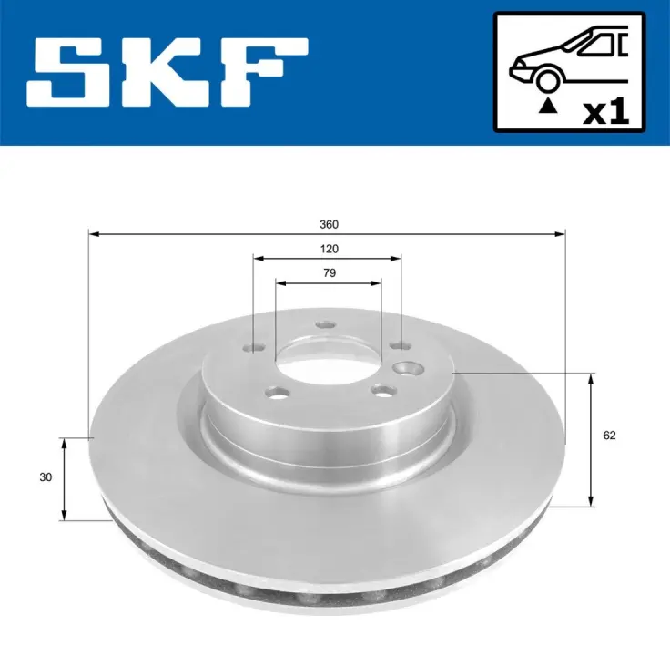 Комплект гальмівних дисків SKF VKBD80219V1 (фото 1)