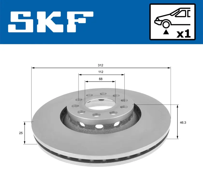 Комплект гальмівних дисків SKF VKBD80242V1 (фото 1)